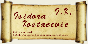 Isidora Kostačević vizit kartica